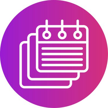 Görev Notları Satırı Gradyan Çemberi Simgesi, Basit Tasarımlı Vektör Resimleri