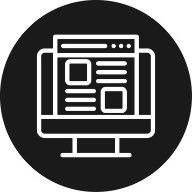 İniş Sayfası İndirme Çizgisi Çemberi BG Simgesi, Basit Tasarımlı Vektör Resimleri