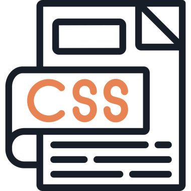 CSS Satır Simgesi, Basit Tasarımlı Vektör İllüstrasyonu