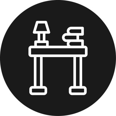 Çalışma Masası Satırı Çemberi BG Simgesi, Basit Tasarımlı Vektör Resimleri