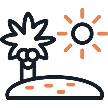 Yaz Seyahat Çizgisi Simgesi, Basit Tasarımlı Vektör Resimleri