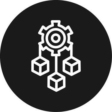 IT Altyapı Çizgisi Çemberi BG Simgesi, Basit Tasarımlı Vektör Resimleri