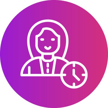 Öğretmenin Bağlılık Satırı Gradyan Çemberi Simgesi, Basit Tasarımlı Vektör Resimleri