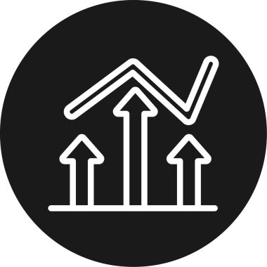 Satış Tahmini Satır Çemberi BG Simgesi, Basit Tasarımlı Vektör Resimleri