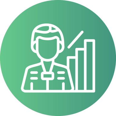 Kariyer Paneli Çizgisi Gradyan Çemberi Simgesi, Basit Tasarımlı Vektör Resimleri