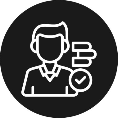 Başarı Alışkanlıkları Satırı Çemberi BG Simgesi, Basit Tasarımlı Vektör Resimleri