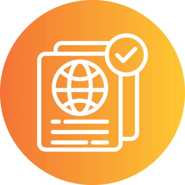 Kimlik Yedekleme Satırı Gradyan Çemberi Simgesi, Basit Tasarımlı Vektör Resimleri