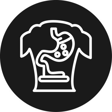 Fizyoloji Çizgisi Çemberi BG Simgesi, Basit Tasarımlı Vektör Resimleri