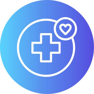 Medikal Geçiş Çizgisi Gradyan Çemberi Simgesi, Basit Tasarımlı Vektör İllüstrasyonu