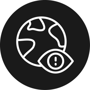 Küresel Veigon Çizgisi Çemberi BG Simgesi, Basit Tasarımlı Vektör Resimleri