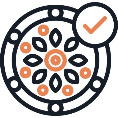 Mandala Satırı Simgesi, Basit Tasarımlı Vektör Resimleri