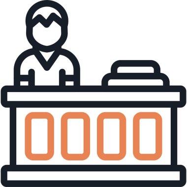 Basit Tasarımlı Vektör İllüstrasyonu Mahkeme Salonu Satırı Simgesi