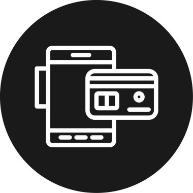 Çevrimiçi Bankacılık Hattı Çemberi BG Simgesi, Basit Tasarımlı Vektör Resimleri