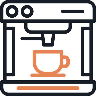 Kahve Bira Çizgisi Simgesi, Basit Tasarımlı Vektör İllüzyonu