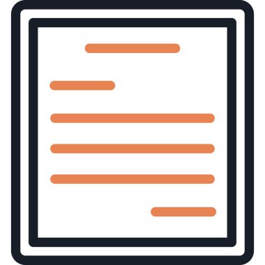 Sınav Kağıdı Satırı Simgesi, Basit Tasarımlı Vektör İllüstrasyonu