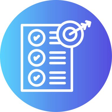 Görev Çizgisi Gradyan Çemberi Simgesi, Basit Tasarımlı Vektör Resimleri