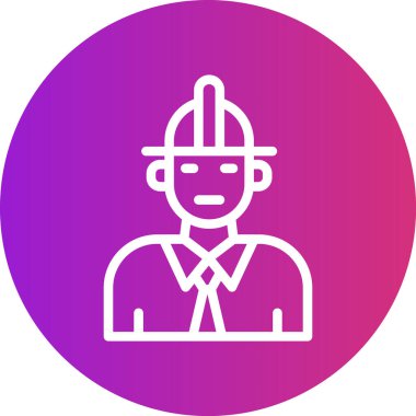 Mühendis Satırı Gradyan Çemberi Simgesi, Basit Tasarımlı Vektör Resimleri