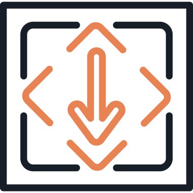 Down Arrow Satırı Bitiş Simgesi, Basit Tasarımlı Vektör İllüstrasyonu