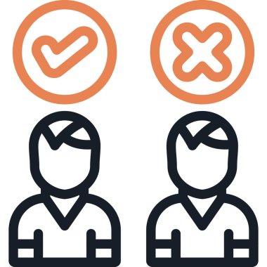 Karar Verme Grubu Satırı Simgesi, Basit Tasarımlı Vektör İllüstrasyonu