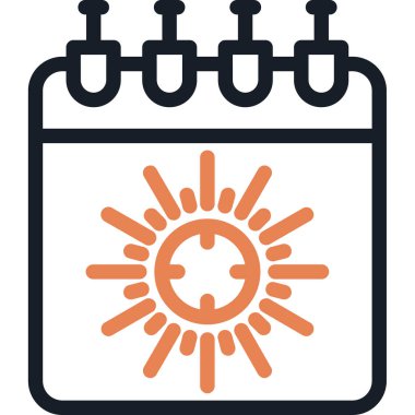 Yaz Günü Çizgisi Simgesi, Basit Tasarımlı Vektör Resimleri