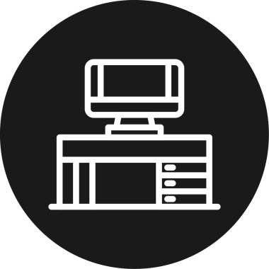 Sıcak Masa Çizgisi Çemberi BG Simgesi, Basit Tasarımlı Vektör Resimleri