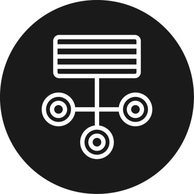 Bilgi Mimarisi Satırı Çemberi BG Simgesi, Basit Tasarımlı Vektör Resimleri