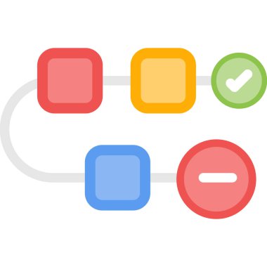 Ürün Yol Haritası Düz Simge, Basit Tasarımlı Vektör İllüstrasyonu