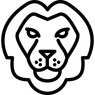 Aslan Maskesi Satırı Simge Ögesi, Basit Tasarımlı Vektör Resimleri