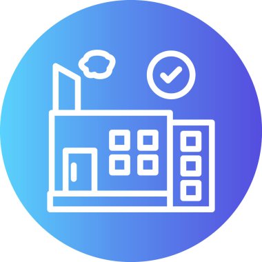 Fabrika Teftiş Çizgisi Gradyan Çemberi Simgesi, Basit Tasarımlı Vektör Resimleri