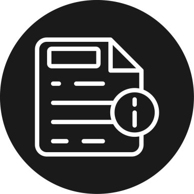 Bilgi Sayfası Satırı Çemberi BG Simgesi, Basit Tasarımlı Vektör Resimleri