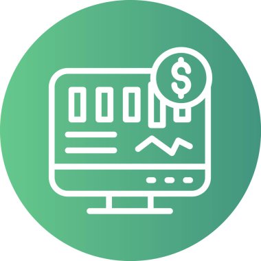 İş Analizi Simgesi Satırı Gradyan Çemberi Simgesi, Basit Tasarımlı Vektör Resimleri