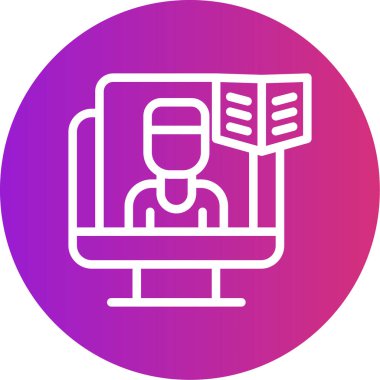 Animasyon Dersleri Satırı Gradyan Çemberi Simgesi, Basit Tasarımlı Vektör Resimleri