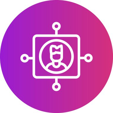 Dijital Kimlik Çizgisi Gradyan Çemberi Simgesi, Basit Tasarımlı Vektör Resimleri