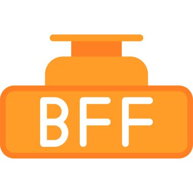 En İyi Arkadaşlar Düz Simge, Basit Tasarımlı Vektör İllüstrasyonu