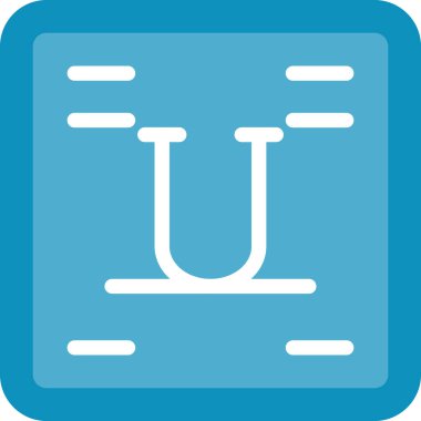 Altını çiz Metin Düz Simgesi, Basit Tasarımlı Vektör İllüstrasyonu