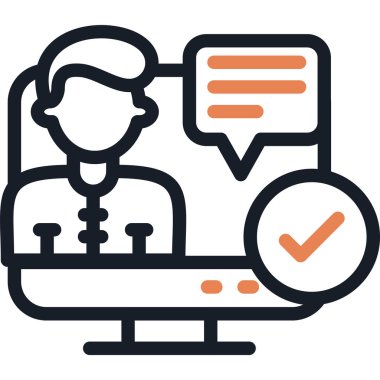 Görüntü Konferansı Satırı Simgesi, Basit Tasarımlı Vektör Resimleri