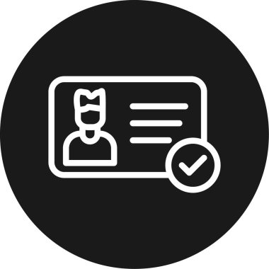 Kimlik Denetimi Satırı Çemberi BG Simgesi, Basit Tasarımlı Vektör Resimleri