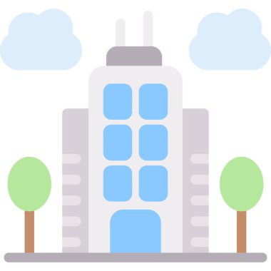 Daire Binası Simgesi, Basit Tasarımlı Vektör Resimleri