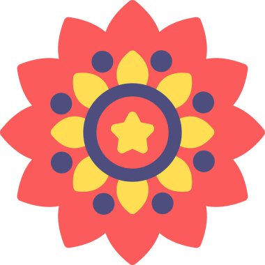 Mandala Düz Simgesi, Basit Tasarımlı Vektör Resimleri