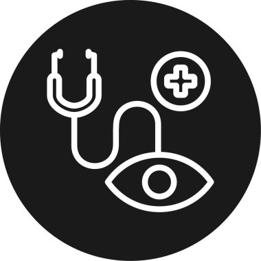 Oftalmoloji Çizgisi Çemberi BG Simgesi, Basit Tasarımlı Vektör Resimleri