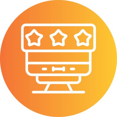 Değerlendirme Satırı Gradyan Çemberi Simgesi, Vektör İllüstrasyonu Basit Tasarım