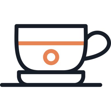 Akşam Kahve Hattı Simgesi, Basit Tasarımlı Vektör İllüzyonu