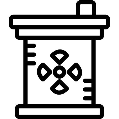 Nükleer Atık Düz Simgesi, Basit Tasarımlı Vektör İllüzyonu