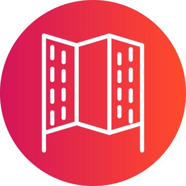 Oda Bölme Çizgisi Gradyan Çemberi Simgesi, Basit Tasarımlı Vektör Resimleri