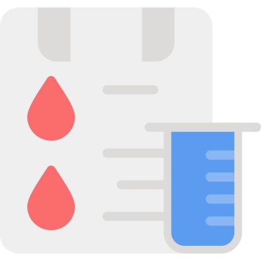 Kan Testi Düz Simgesi, Basit Tasarımlı Vektör Resimleri