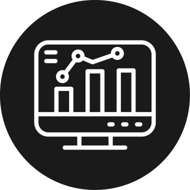 Veri Analizi Çizgisi Çemberi BG Simgesi, Basit Tasarımlı Vektör Resimleri