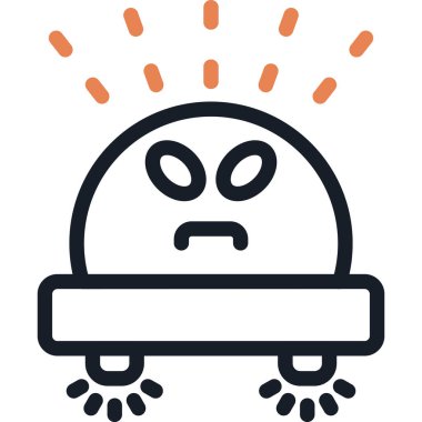 UFO Tanık Satırı Simgesi, Basit Tasarımlı Vektör Resimleri