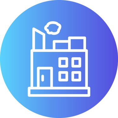 Fabrika Çizgisi Gradyan Çemberi Simgesi, Basit Tasarımlı Vektör Resimleri