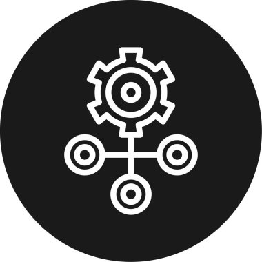 Çalışma Akış Çizgisi Çemberi BG Simgesi, Basit Tasarımlı Vektör Resimleri