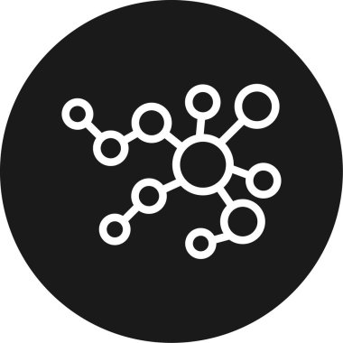 Enzim Çizgisi Çemberi BG Simgesi, Basit Tasarımlı Vektör İllüstrasyonu